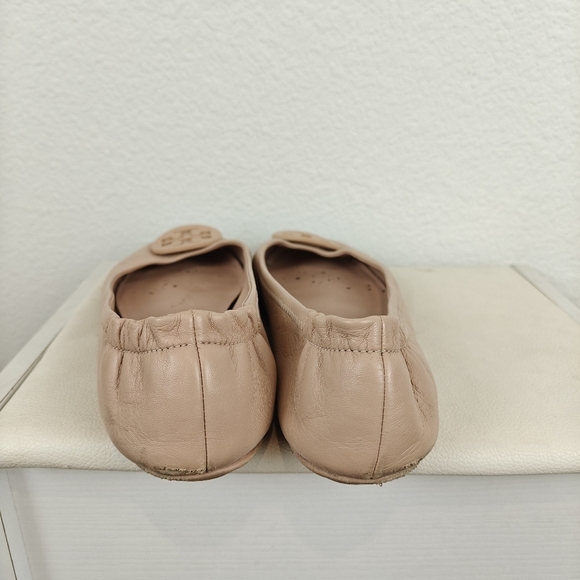 Tory Burch Minnie Ballet Leather Flats In Pink Brick Size 7.5 - Picture 7 of 13